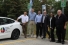 Windsor-Tecumseh MP Irek Kusmierczyk, Essex Power Corporation chief operating officer Steve Ray and president John Avdoulos, UWindsor sustainability officer Nadia Harduar, and facility planning manager Danny Castellan