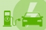 car at EV charging station