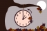 Clock indicating reversal from 2 to 1 a.m.