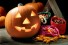 jack o'lantern and bags of candy