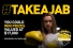 woman wearing boxing gloves titled "Take a Jab"