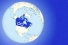globe showing Canada highlighted with Métis flag