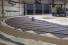 Brick pavers secure the new surface during the replacement of flooring in the Dennis Fairall Fieldhouse.