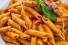 plate of penne with tomato sauce