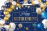 banner happy retirement with balloons