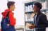students chatting