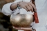 metal bowl being rung with a small mallet