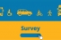 icons of modes of transportation finger clicking on survey