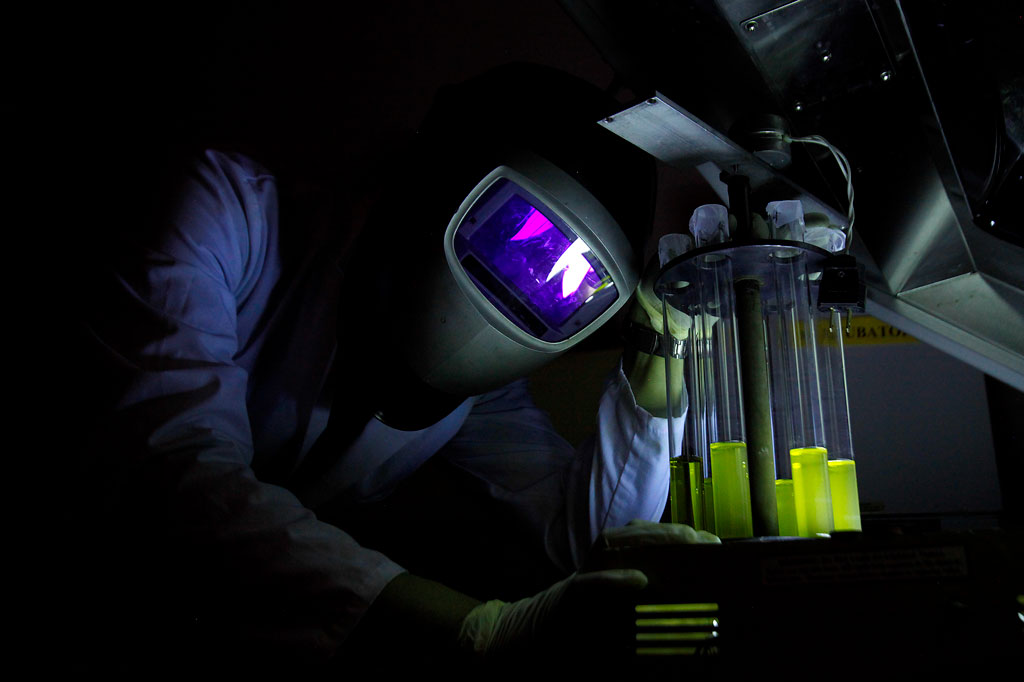 Tao Peng works in the lab at the University of Windsor's Ed Lumley Centre for Engineering Innovation.