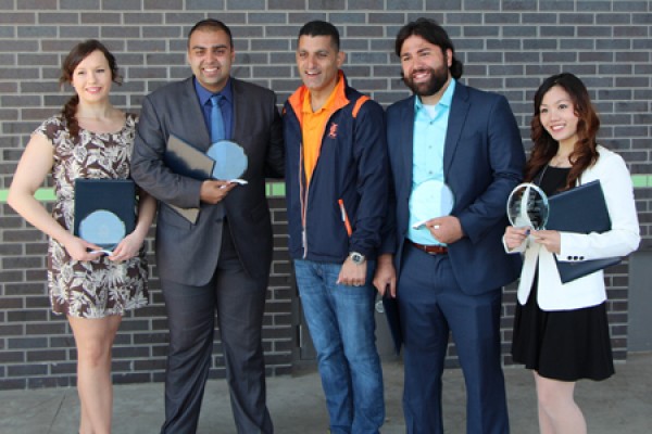 Michelle Gajewski, Foad Karimian, mayor Eddie Francis, Ronnie Haidar and Regina Yuen.