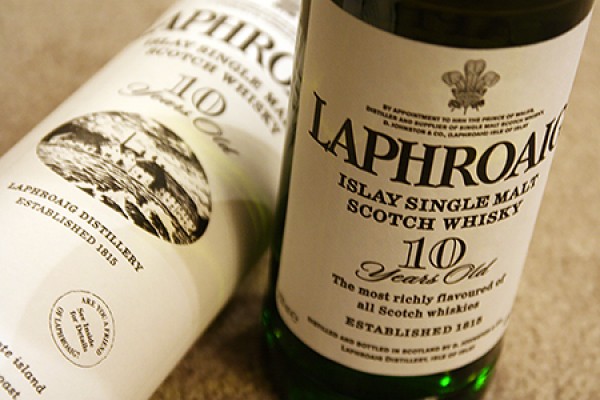 Laphroaig whisky bottles