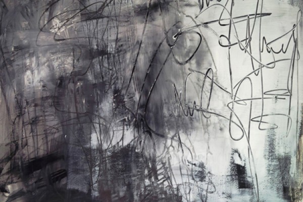 Detail of Amanda Dudnik’s “Untitled,” a 2014 work in acrylic and graphite on paper.