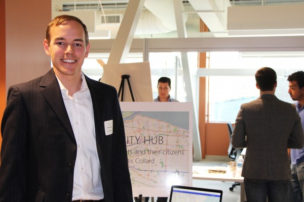 Fourth-year Computer Science student Curtis Collard presented his Community Health program during the Entrepreneurship Practice and Innovation Centre Founders Demo Day, July 31.