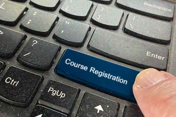 keyboard reading &quot;Course Registration&quot;