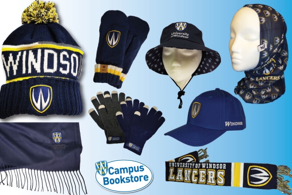 UWindsor branded hats, mittens, and scarves