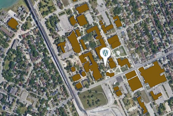a &quot;You Are Here&quot; map depicting main campus
