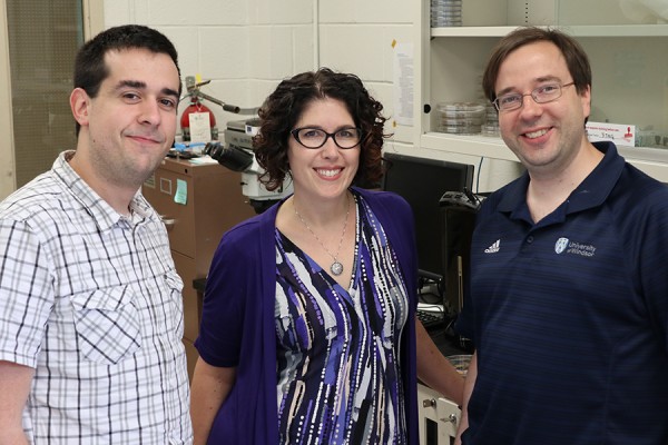 Chemistry professors Simon Rondeau-Gagné, Tricia Carmichael, and John Trant