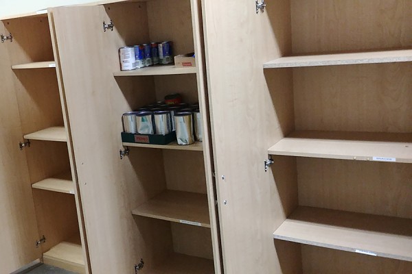 empty cupboard at the food bank