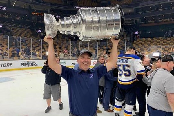 Michael Murphy hoists the Stanley Cup
