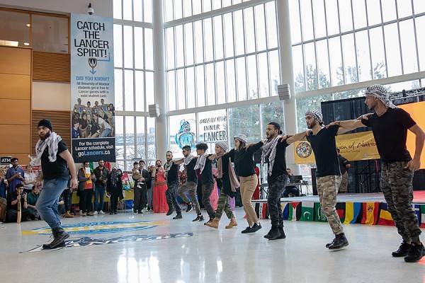 students dancing the dabke