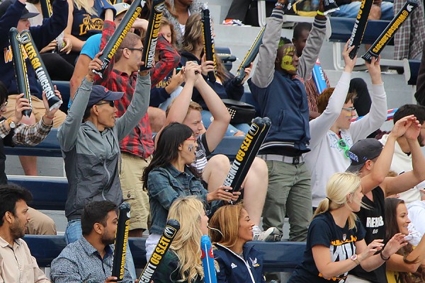 football fans cheering