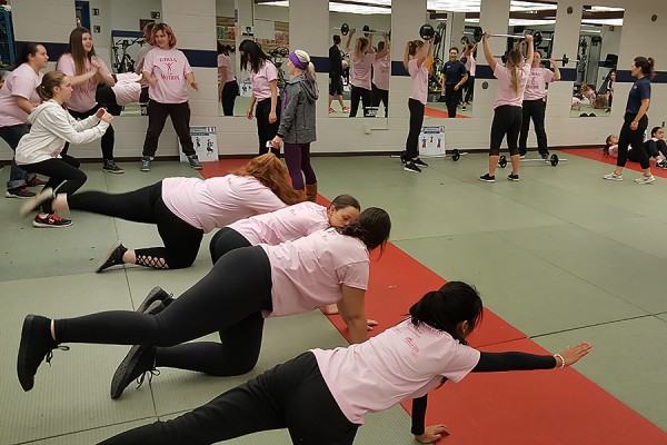 Girls in Motion, Friday in the St. Denis Centre, engaged about 150 local Grade 10 and 11 girls in fitness activities.
