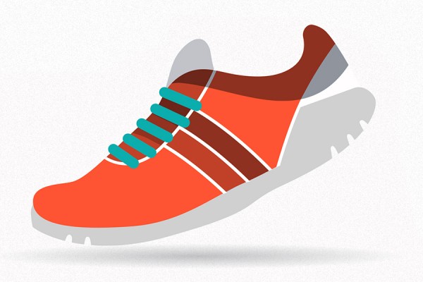 running shoe depicted in motion