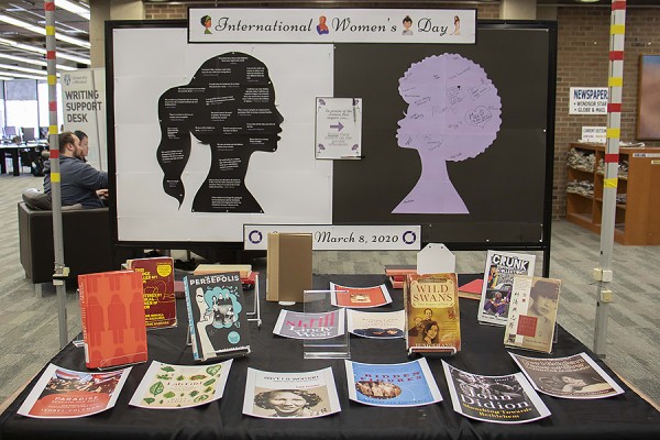 display in the Leddy Library