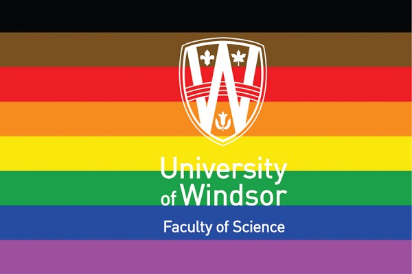 Faculty of Science logo over rainbow flag