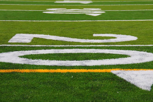 close up of football field