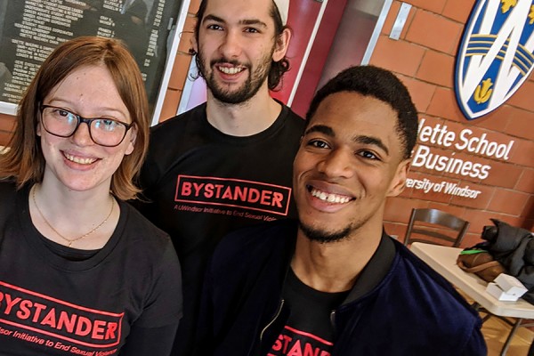 Students wearing Bystander Initiative T-shirts