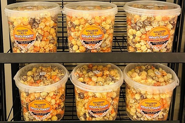 Campus food outlets are selling a Halloween-themed popcorn mix.