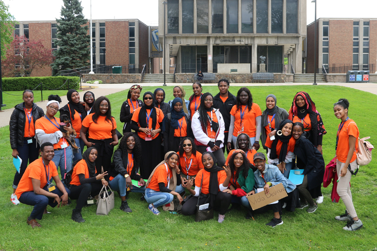 ADYC 2019 - volunteers and student staff wearing their identifiable orange shirts