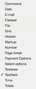 Component type options