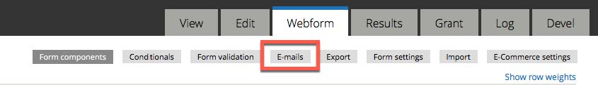 E-mail notifications tab