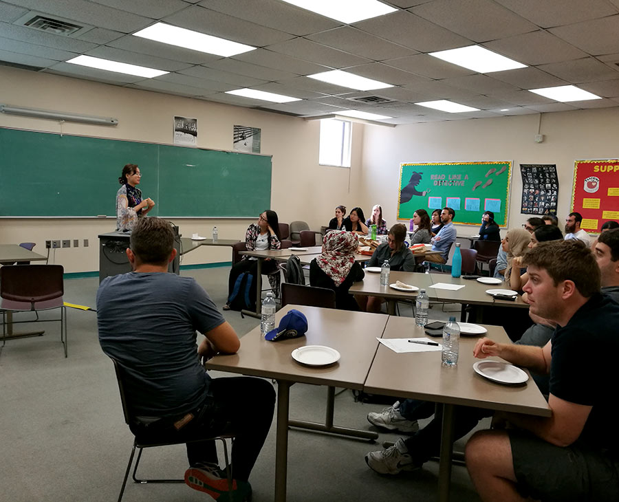 Dr. Shijing Xu teaching the teacher candidates