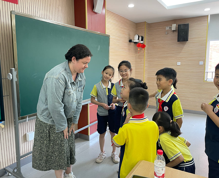 UW teacher candidate was communicating with Chinese students in Chongqing, Chin