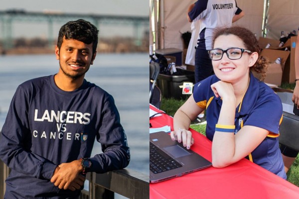 MEng student Varun Kumar Yacham and Rebecca Burkoski 