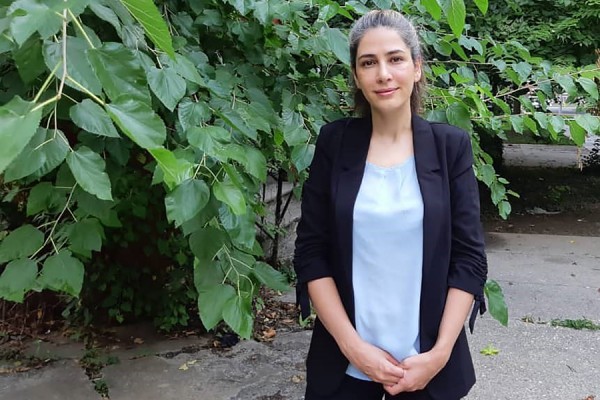 Sahereh Sabandabadi, a master's student, poses outside