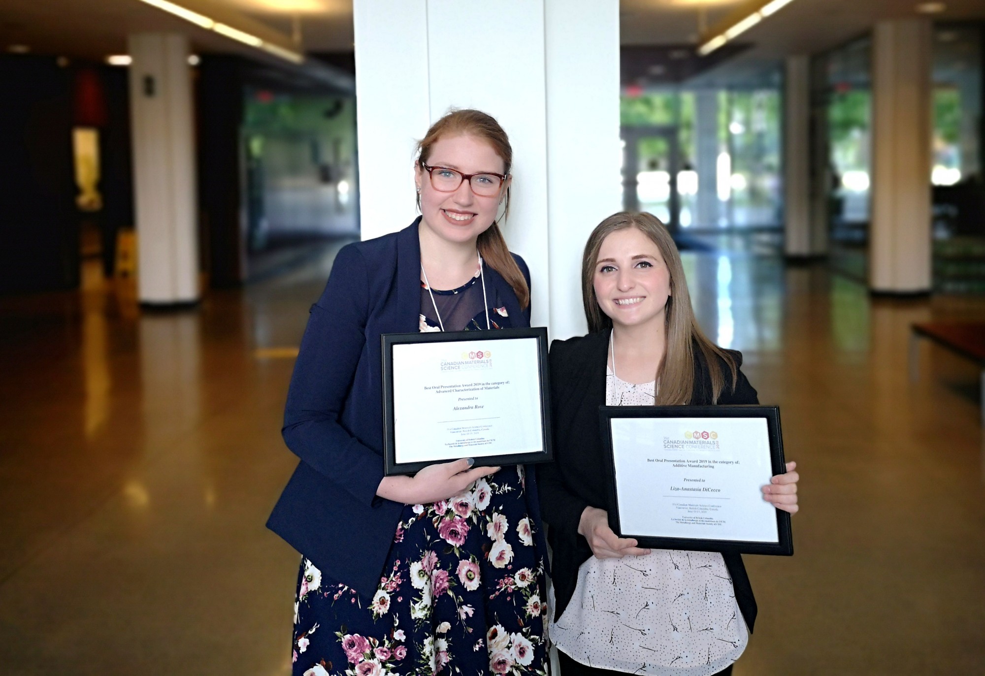 masters students of engineering materials claimed prizes for their oral presentations