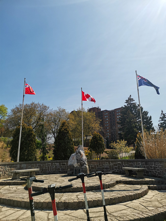 Flags on poles