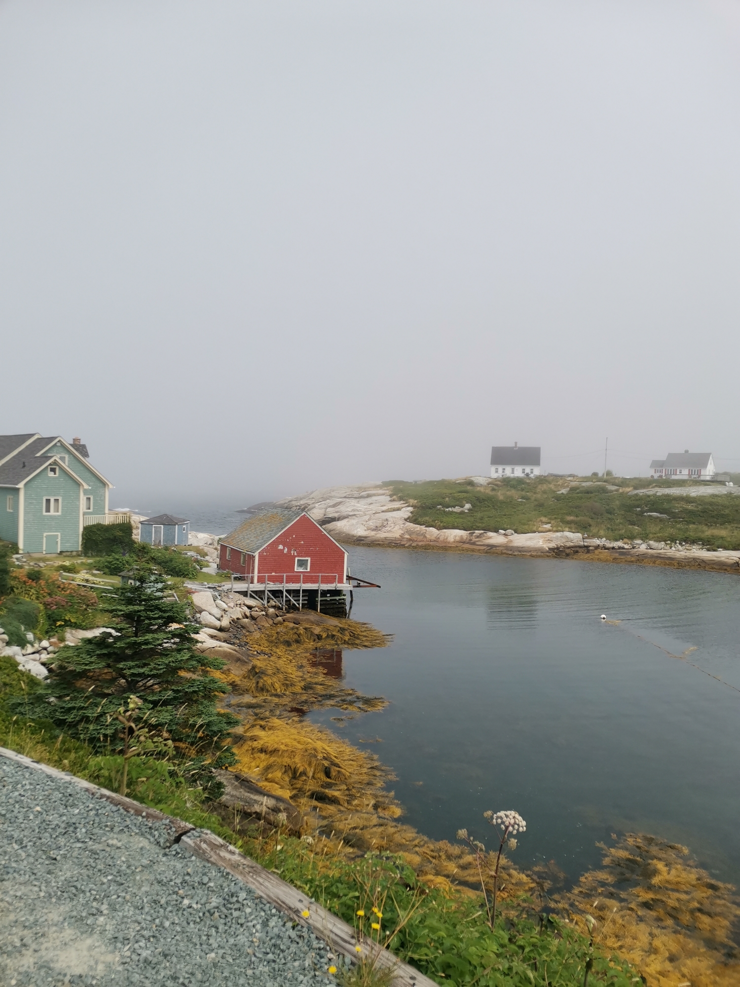Village in Peggys cove houses and water