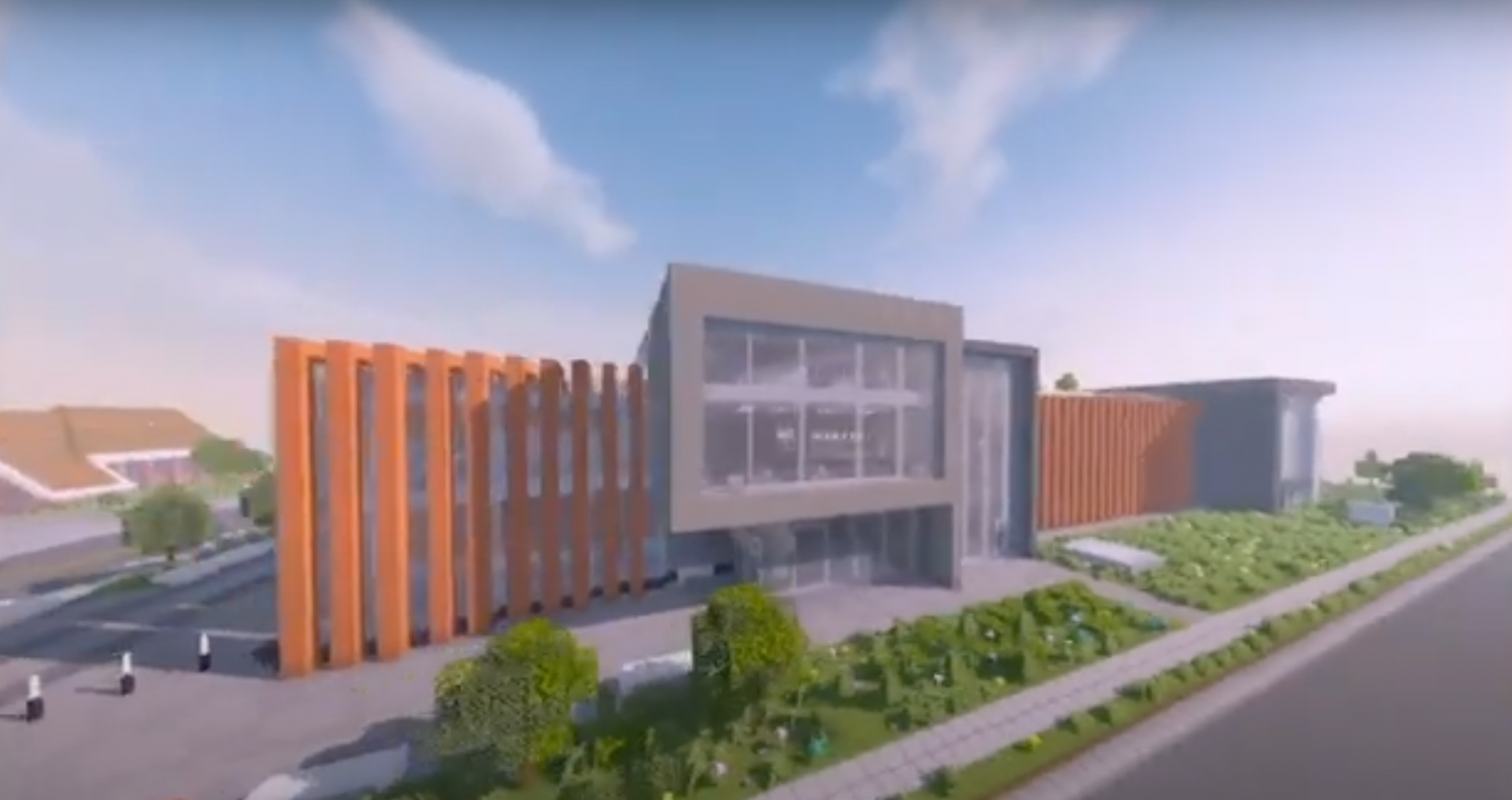 A screenshot shows the Ed Lumley Centre for Engineering Innovation students created in Minecraft.