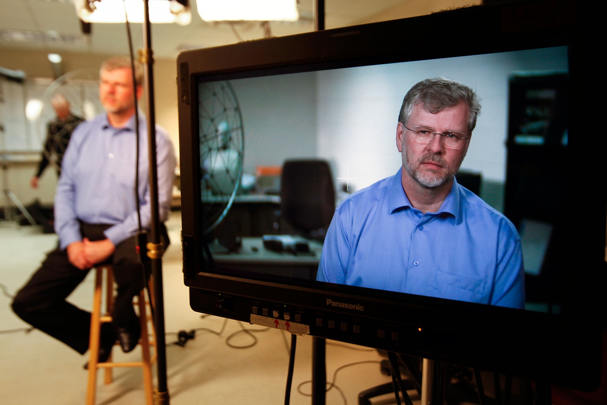 Engineering professor Colin Novak is been filmed by History Channel