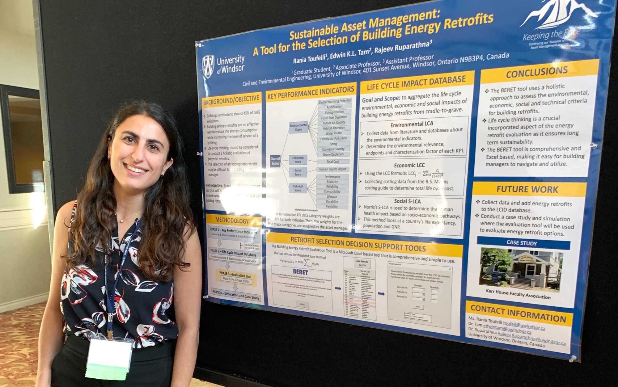 Environmental engineering master’s candidate Rania Toufeili showing her research work..