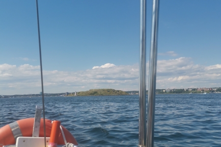 view of the water while sailing 