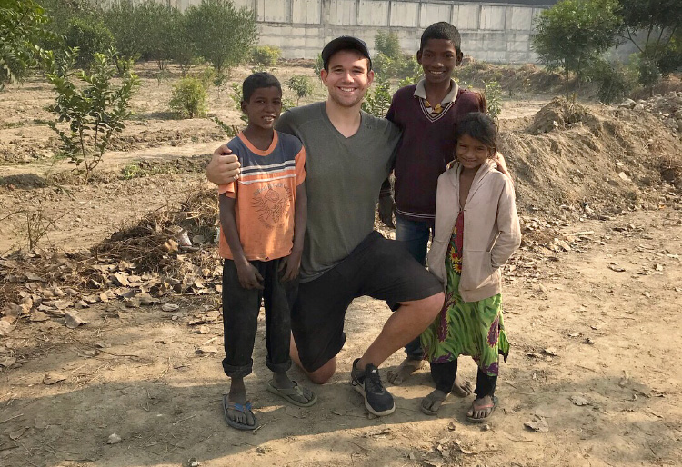 Kishan, Guddu, Maya and Dylan posing.