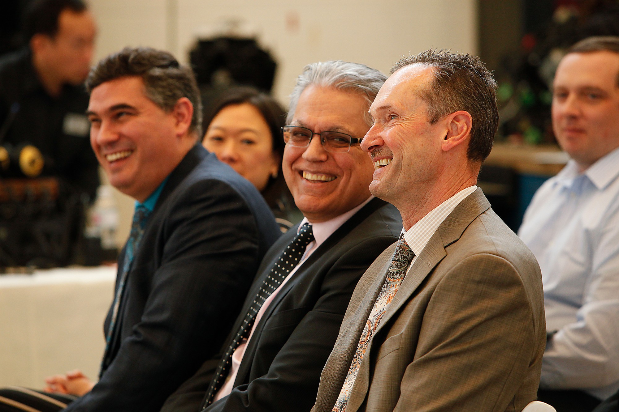 Keith Henry (R), president and CEO of Windsor Mold Group and Dr. Mehrdad Saif, dean of engineering 