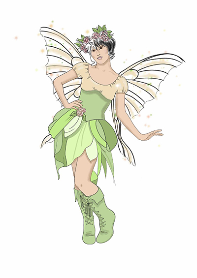 Sketch of the costume for Tinker Bell for the production of Peter Pan.