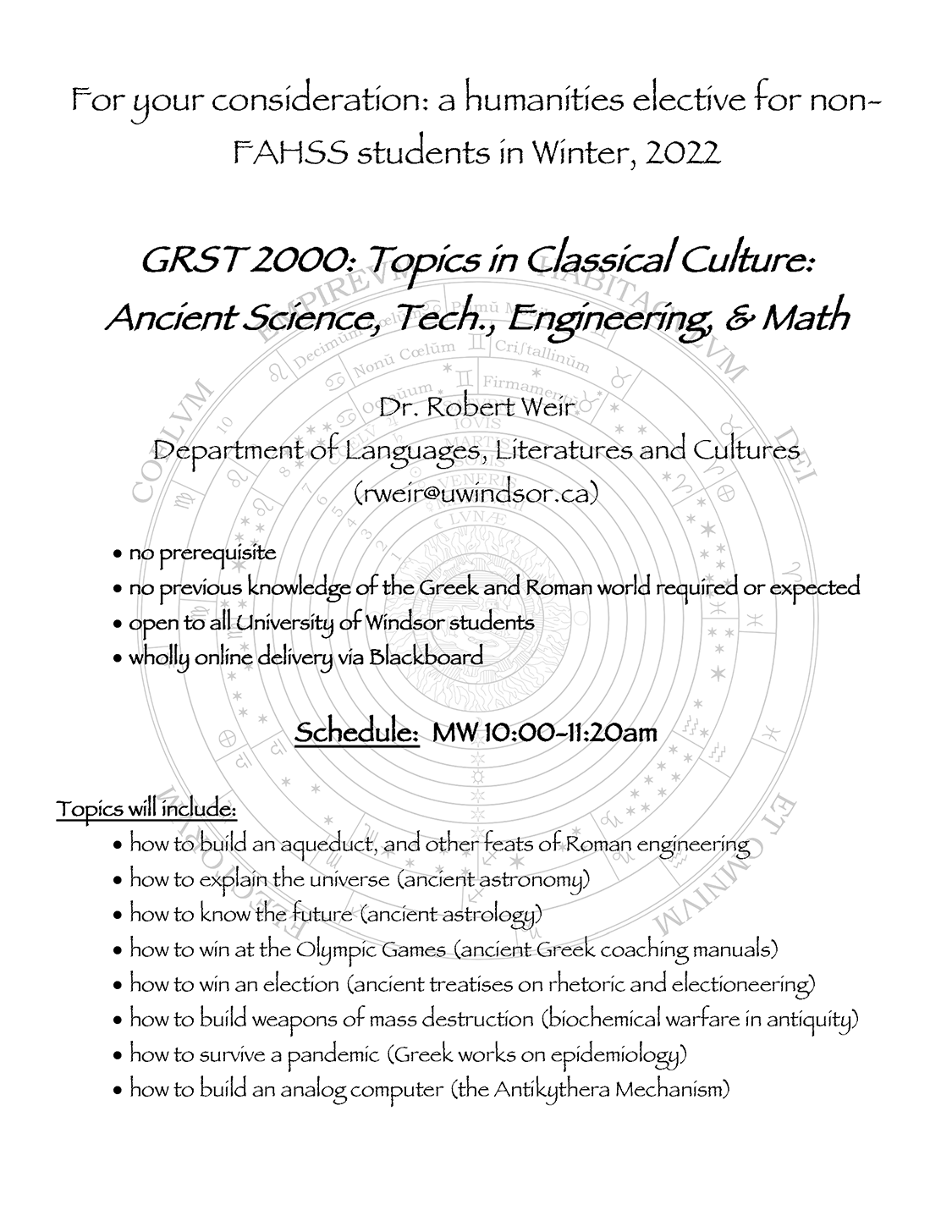 GRST 2000 - Ancient Science, Tech., Engineering, & Math